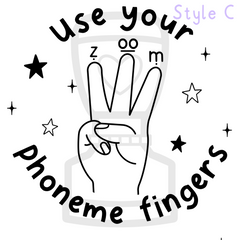 Encoding Stamp- Fred Fingers, sound fingers, phoneme fingers